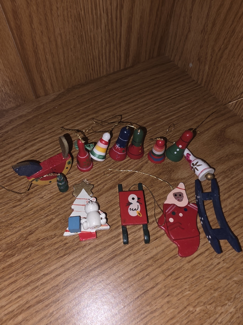 Vintage Erzgebirge style wooden miniature Ornament lot
